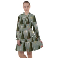 Christmas Trees Pattern Wallpaper All Frills Chiffon Dress by Pakjumat