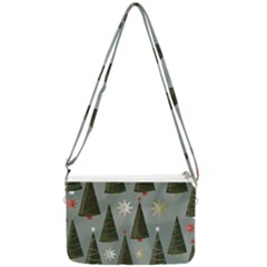 Christmas Trees Pattern Wallpaper Double Gusset Crossbody Bag by Pakjumat