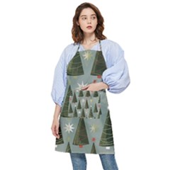 Christmas Trees Pattern Wallpaper Pocket Apron by Pakjumat