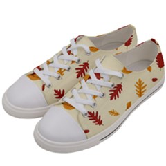 Leaves Autumn Fall Background Men s Low Top Canvas Sneakers by Pakjumat