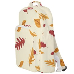 Leaves Autumn Fall Background Double Compartment Backpack by Pakjumat