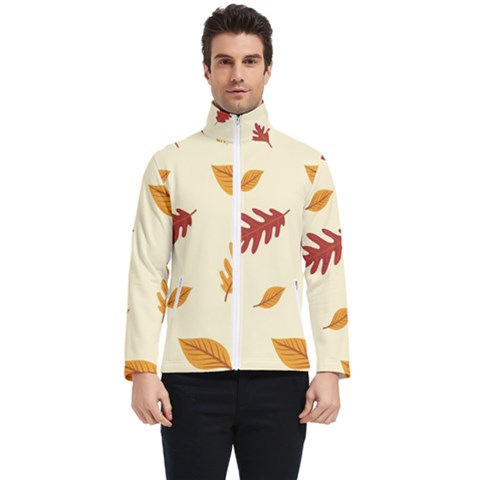 Leaves Autumn Fall Background Men s Bomber Jacket by Pakjumat