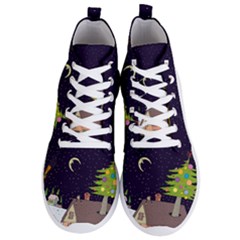 House Tree Man Moon Night Stars Men s Lightweight High Top Sneakers