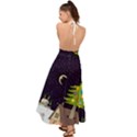 House Tree Man Moon Night Stars Backless Maxi Beach Dress View2