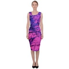 Fir Sunset Frost Snow Sleeveless Pencil Dress by Pakjumat