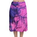 Fir Sunset Frost Snow Velvet Flared Midi Skirt View1