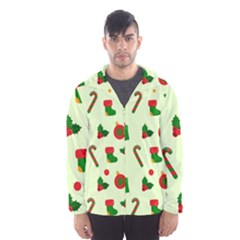 Festive Background Holiday Background Men s Hooded Windbreaker by Pakjumat