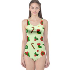 Festive Background Holiday Background One Piece Swimsuit by Pakjumat