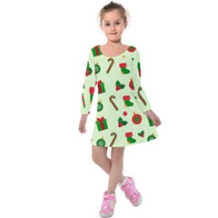 Festive Background Holiday Background Kids  Long Sleeve Velvet Dress by Pakjumat