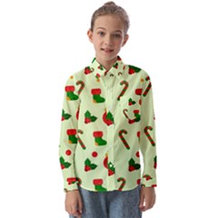 Festive Background Holiday Background Kids  Long Sleeve Shirt by Pakjumat