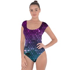 Digital Abstract Party Event Short Sleeve Leotard  by Pakjumat