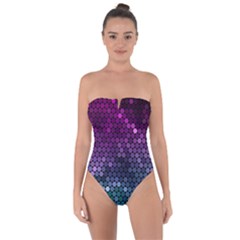 Digital Abstract Party Event Tie Back One Piece Swimsuit by Pakjumat