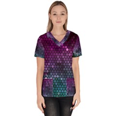 Digital Abstract Party Event Women s V-neck Scrub Top by Pakjumat