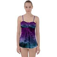 Digital Abstract Party Event Babydoll Tankini Top