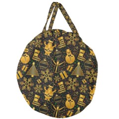 Christmas Background Giant Round Zipper Tote by Pakjumat