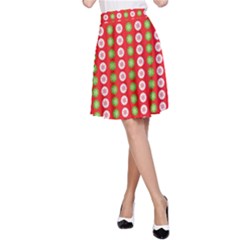 Festive Pattern Christmas Holiday A-line Skirt by Pakjumat