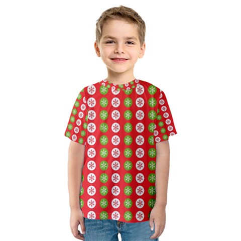 Festive Pattern Christmas Holiday Kids  Sport Mesh T-shirt by Pakjumat