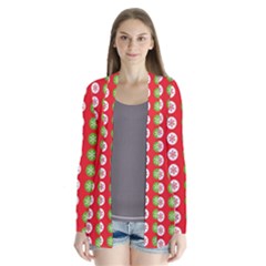 Festive Pattern Christmas Holiday Drape Collar Cardigan by Pakjumat