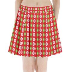 Festive Pattern Christmas Holiday Pleated Mini Skirt by Pakjumat