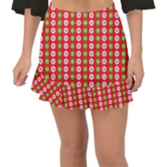 Festive Pattern Christmas Holiday Fishtail Mini Chiffon Skirt by Pakjumat