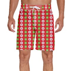 Festive Pattern Christmas Holiday Men s Beach Shorts by Pakjumat