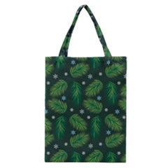 Leaves Snowflake Pattern Holiday Classic Tote Bag by Pakjumat