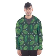 Leaves Snowflake Pattern Holiday Men s Hooded Windbreaker by Pakjumat