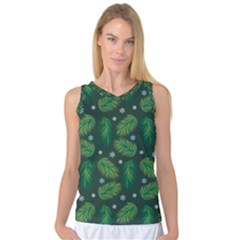 Leaves Snowflake Pattern Holiday Women s Basketball Tank Top by Pakjumat