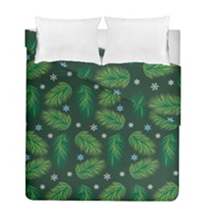 Leaves Snowflake Pattern Holiday Duvet Cover Double Side (full/ Double Size) by Pakjumat