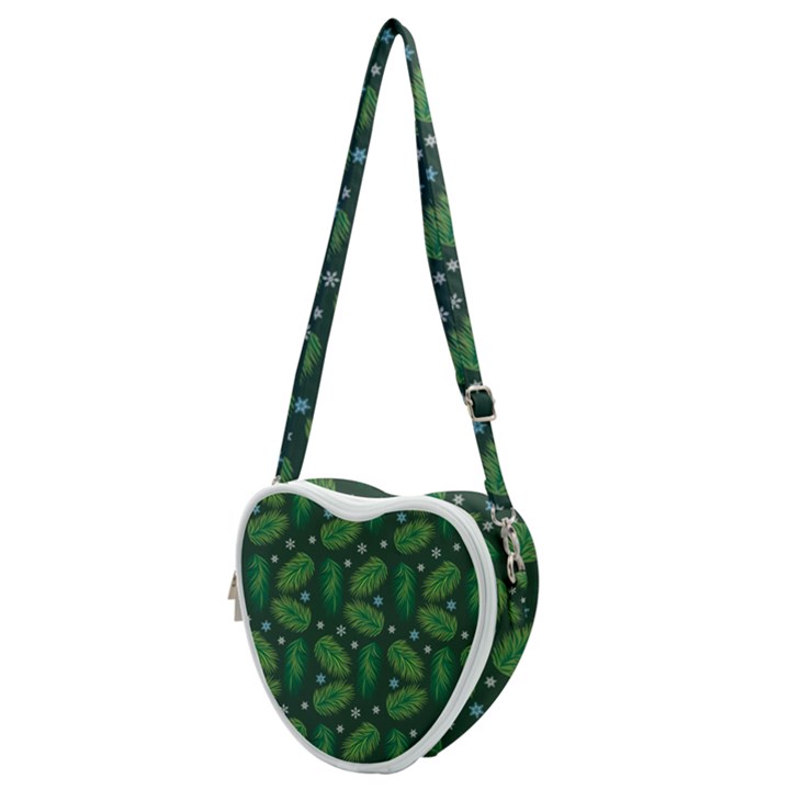 Leaves Snowflake Pattern Holiday Heart Shoulder Bag