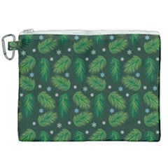 Leaves Snowflake Pattern Holiday Canvas Cosmetic Bag (xxl) by Pakjumat