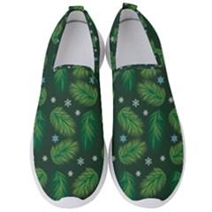 Leaves Snowflake Pattern Holiday Men s Slip On Sneakers by Pakjumat