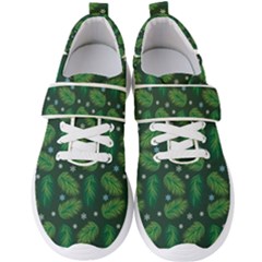 Leaves Snowflake Pattern Holiday Men s Velcro Strap Shoes by Pakjumat