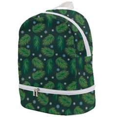 Leaves Snowflake Pattern Holiday Zip Bottom Backpack by Pakjumat