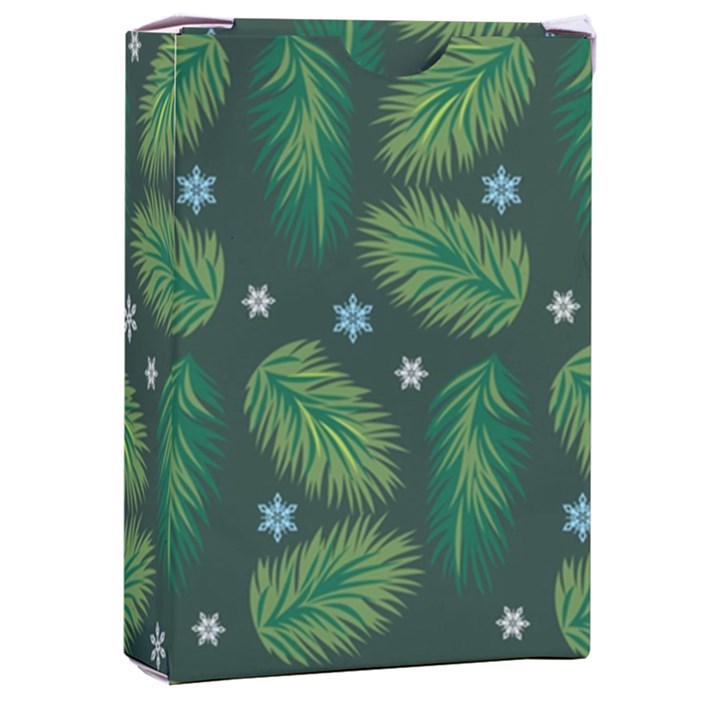 Leaves Snowflake Pattern Holiday Playing Cards Single Design (Rectangle) with Custom Box