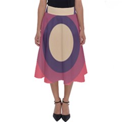 Circles Pattern Bullseye Cream Perfect Length Midi Skirt by Pakjumat