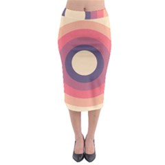 Circles Pattern Bullseye Cream Midi Pencil Skirt by Pakjumat