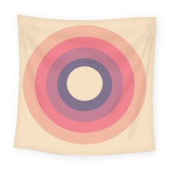 Circles Pattern Bullseye Cream Square Tapestry (large) by Pakjumat