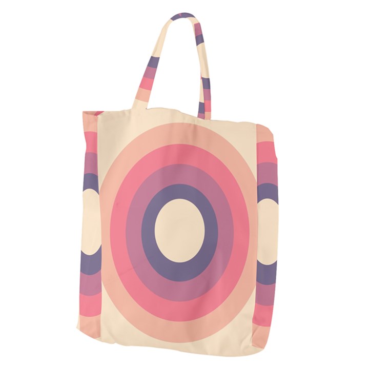 Circles Pattern Bullseye Cream Giant Grocery Tote