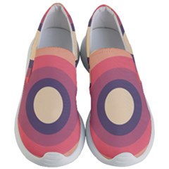 Circles Pattern Bullseye Cream Women s Lightweight Slip Ons by Pakjumat