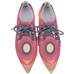 Circles Pattern Bullseye Cream Pointed Oxford Shoes by Pakjumat