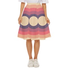 Circles Pattern Bullseye Cream Classic Short Skirt by Pakjumat