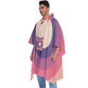 Circles Pattern Bullseye Cream Men s Hooded Rain Ponchos View2