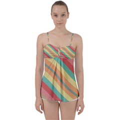 Pattern Design Abstract Pastels Babydoll Tankini Top