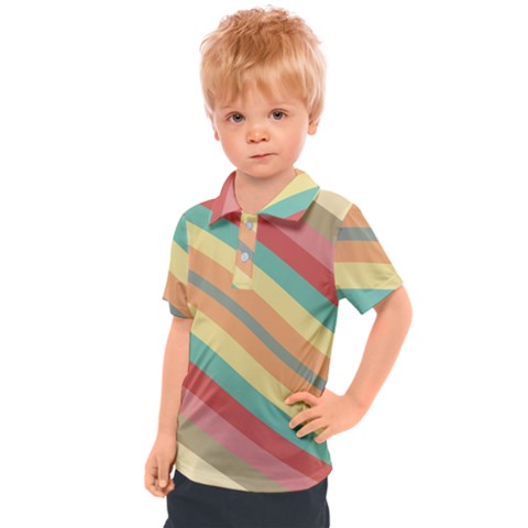 Pattern Design Abstract Pastels Kids  Polo T-shirt by Pakjumat