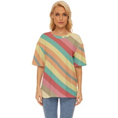 Pattern Design Abstract Pastels Oversized Basic T-shirt