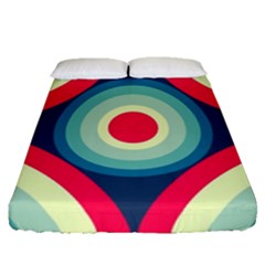 Circle Pattern Repeat Design Fitted Sheet (queen Size) by Pakjumat