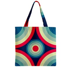 Circle Pattern Repeat Design Zipper Grocery Tote Bag by Pakjumat