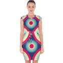 Circle Pattern Repeat Design Capsleeve Drawstring Dress  View1