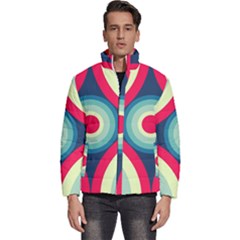 Circle Pattern Repeat Design Men s Puffer Bubble Jacket Coat by Pakjumat